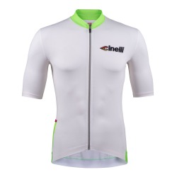 Koszulka kolarska Cinelli Tempo OFF WHITE/VERDE GOMBO/MAGENTA